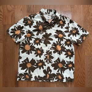 Floral Patterned Men's Shirt - Brown and Tan
